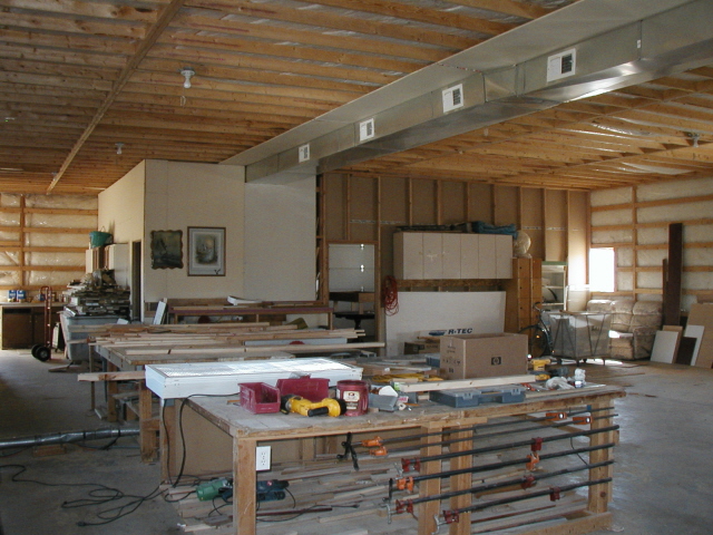 Interior of our Denver woodworking shop